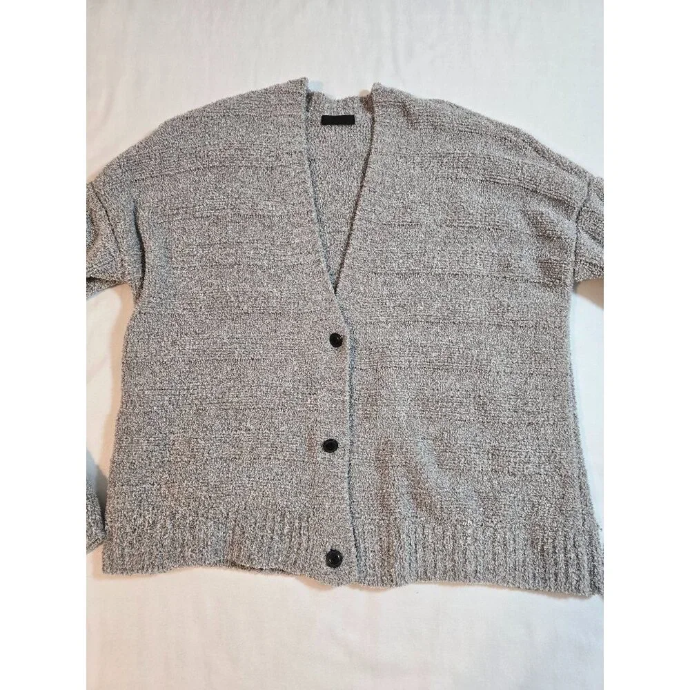 ATM Womens Boucle Cardigan Sweater waist length Button-Down Soft Knit size‎ M